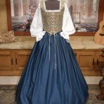 Renaissance Wench Blue Bodice Skirt Dress Gown