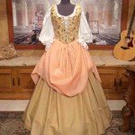 Peach Tan Renaissance Bodice Corset Skirt Wench Costume