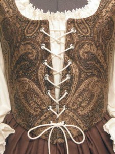 Brown & Blue Renaissance Wench Clothing Bodice Skirt