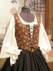 Lady Pirate Wench Corset Bodice Clothing Dress Gown Renaissance Costume
