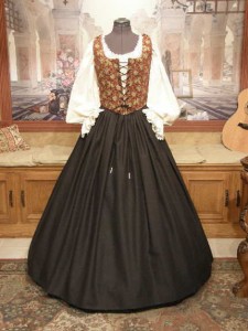 Lady Pirate Wench Corset Bodice Clothing Dress Gown Renaissance Costume