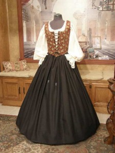 Lady Pirate Wench Corset Bodice Clothing Dress Gown Renaissance Costume