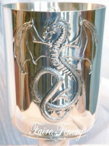 Pewter Dragon Goblet Chalice Wine Cup