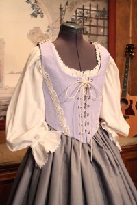 Floral Lilace Wench Renaissance Bodice Skirt Corset Medieval Maiden Costume