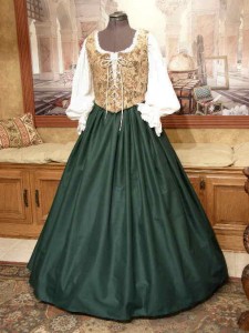 Renaissance Wench Bodice Skirt Medieval Maiden Dress Gown