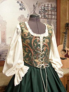 Renaissance Wench Bodice and Skirt Green
