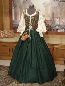 Renaissance Wench Bodice and Skirt Green