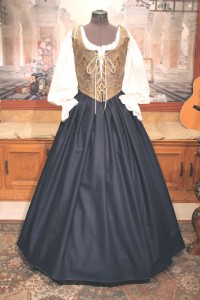 Renaissance Bodice Skirt Dress Gown Corset Costume Maiden Wench Medieval Garb