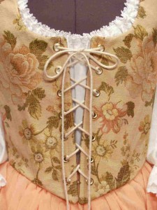 Peach Tan Renaissance Bodice Corset Skirt Wench Costume