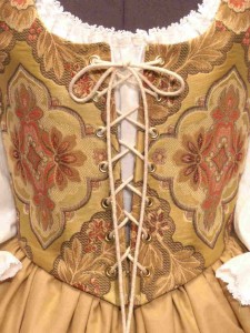 Peach Tan Renaissance Bodice Corset Skirt Wench Costume