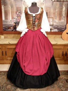 Pirate Wench Dress Gown Bodice Corset Skirt Costume Renaissance Medieval