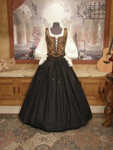 Renaissance Wench Bodice Corset Skirt Dress Gown Clothing Costume
